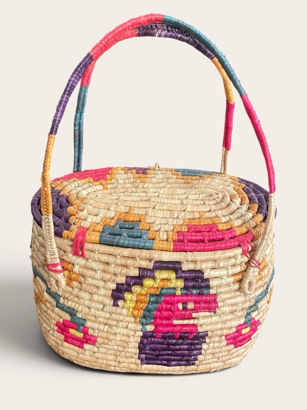Artisan Handwoven Palm Basket Tote - Picture 8 of 13